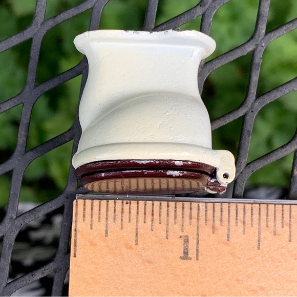 🤩3/$20 Vintage Mini Dollhouse Toilet White Brown Tootsietoy Cast Metal Iron - Picture 13 of 15